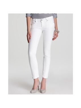 Paige White Skyline Ankle Peg Slim Crop Women's Jeans 27